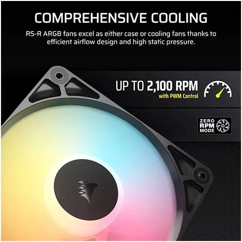 Corsair RS120-R ARGB 120mm PWM Reverse Cabinet Fan (Triple Pack)